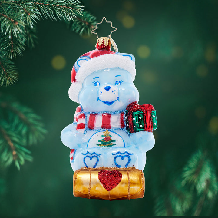 Front image - Christmas Wishes Bear - (Care Bear ornament)