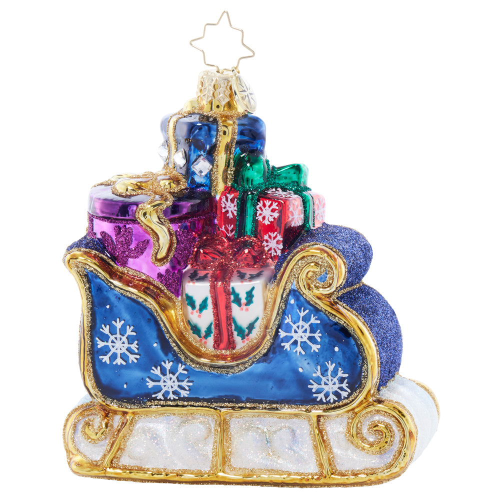 Front image - Starry Night Sleigh - (Sleigh ornament)