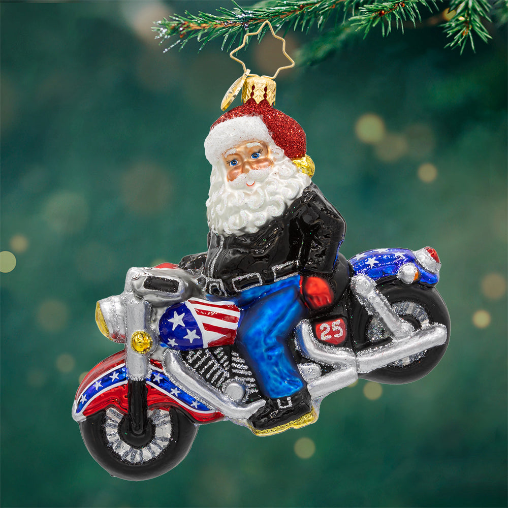 Christopher Radko Cruisin' santa Ornament