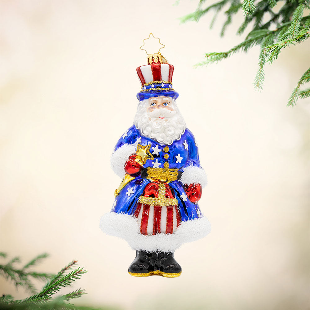 Christopher Radko All-American Santa Ornament, image size:1000x1000