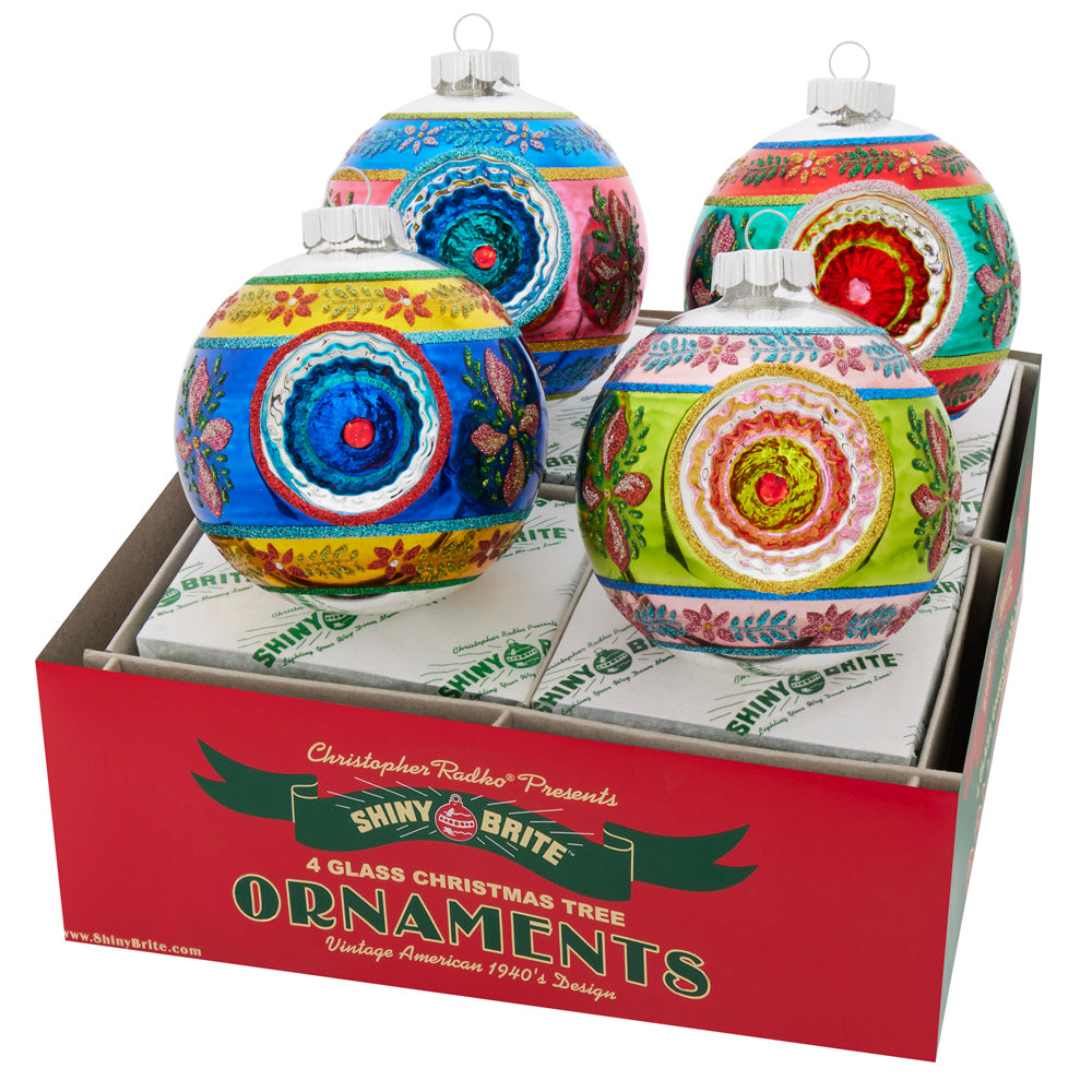 CHRISTMAS CONFETTI 4 COUNT 4" ROUNDS WITH REFLECTOR 2024