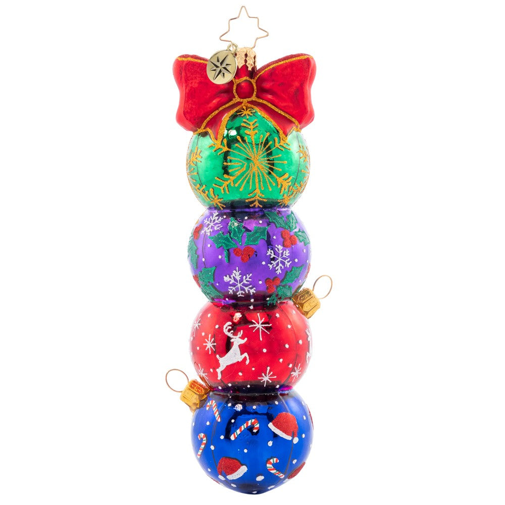 Back - Ornament Description - Have a Ball 2023: These stacked ornament rounds are decorated with glee, spelling out the year, "2023"! Adorn your tree with this vibrant vintage-inspired piece, and celebrate another wonderful holiday season.