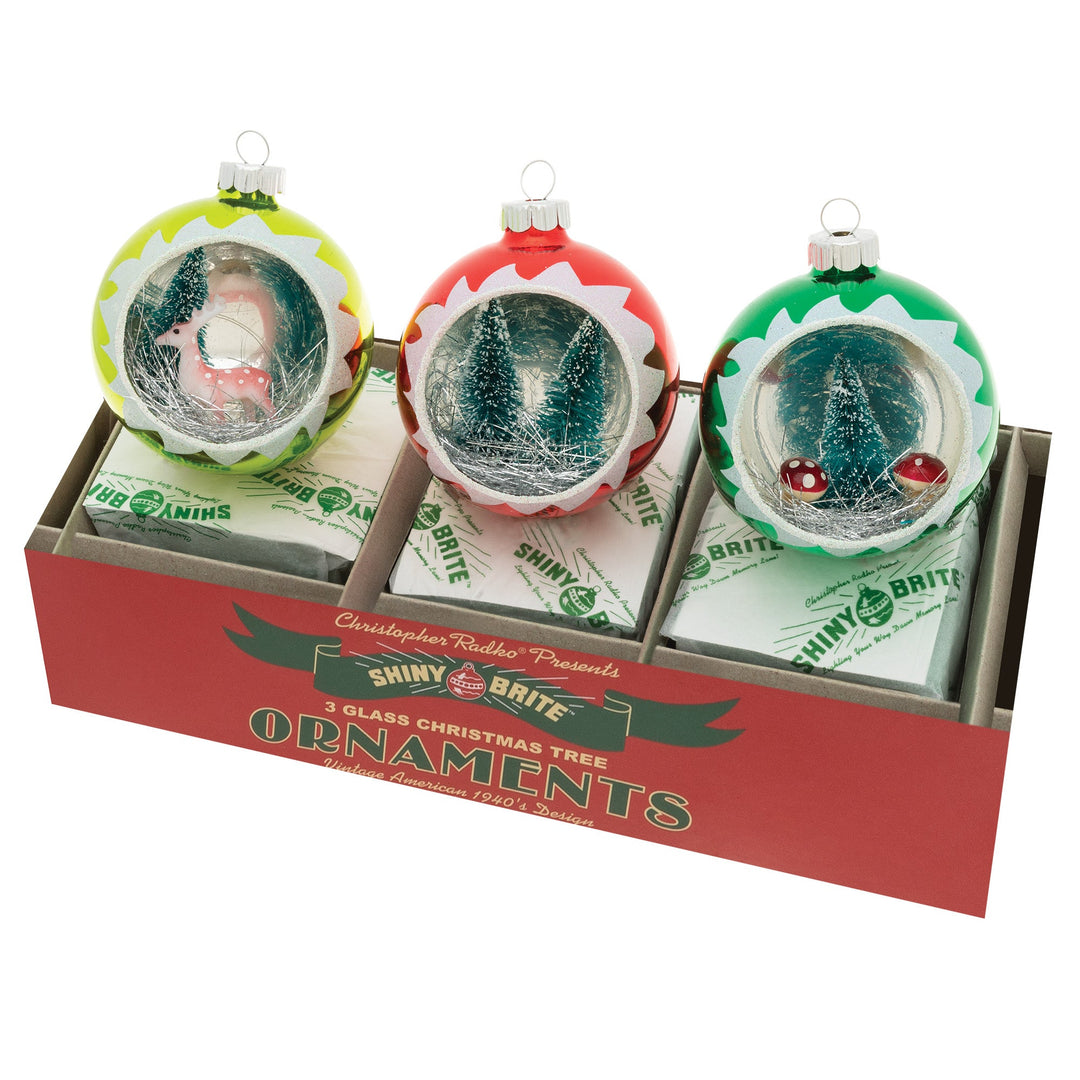 Ornament Set Description - Holiday Splendor 3 Count 3.25" Scene Rounds