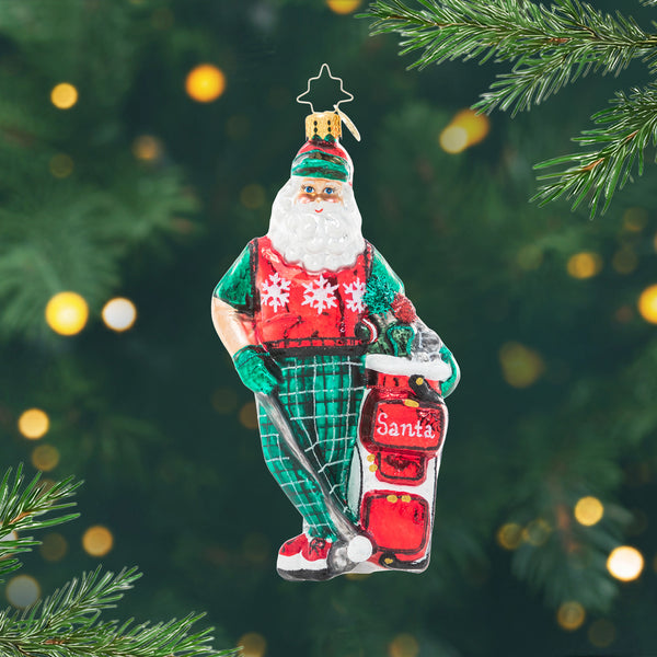 サンタクロース　クリスマス　ゴルフ　golf ビンテージラグ　177x124 Jolly Golfer Santa – Christopher Radko