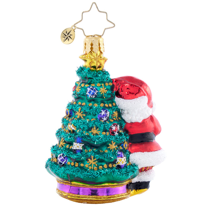 Back image - Deck The Halls Santa Gem - (Santa with Christmas tree ornament)