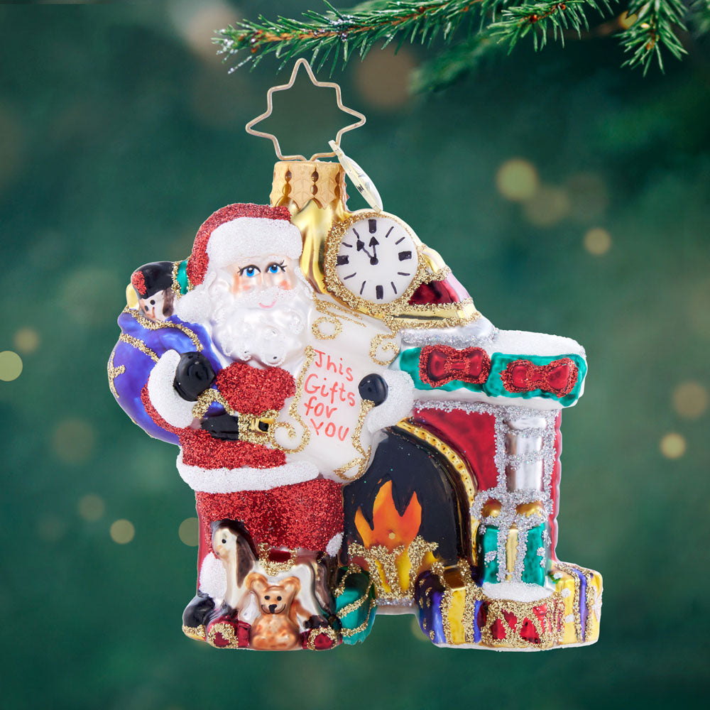 Front image - Nice List Santa Gem - (Santa ornament)