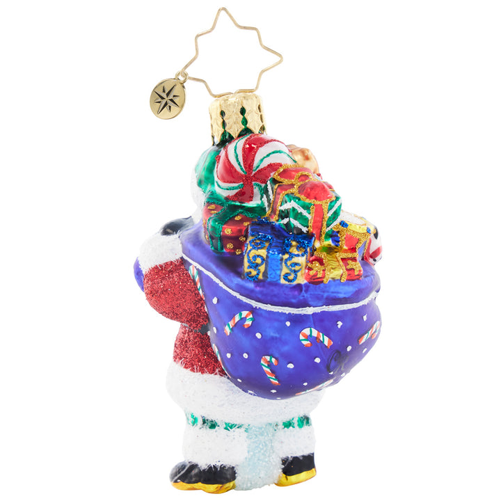 Back image - Packed with Presents Gem - (Santa with gifts ornament)