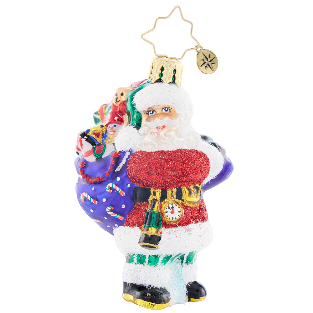 Front image - Packed with Presents Gem - (Santa with gifts ornament)