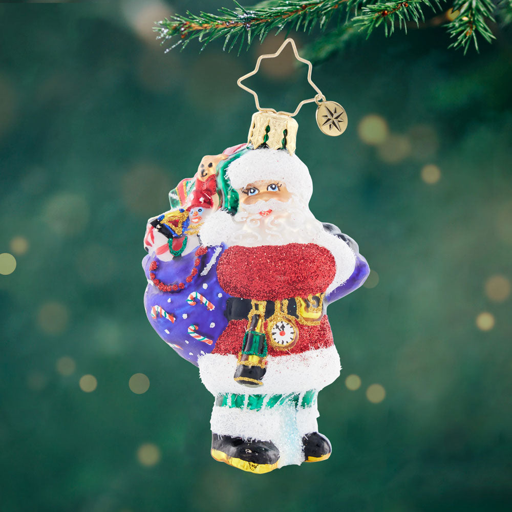 Front image - Packed with Presents Gem - (Santa with gifts ornament)