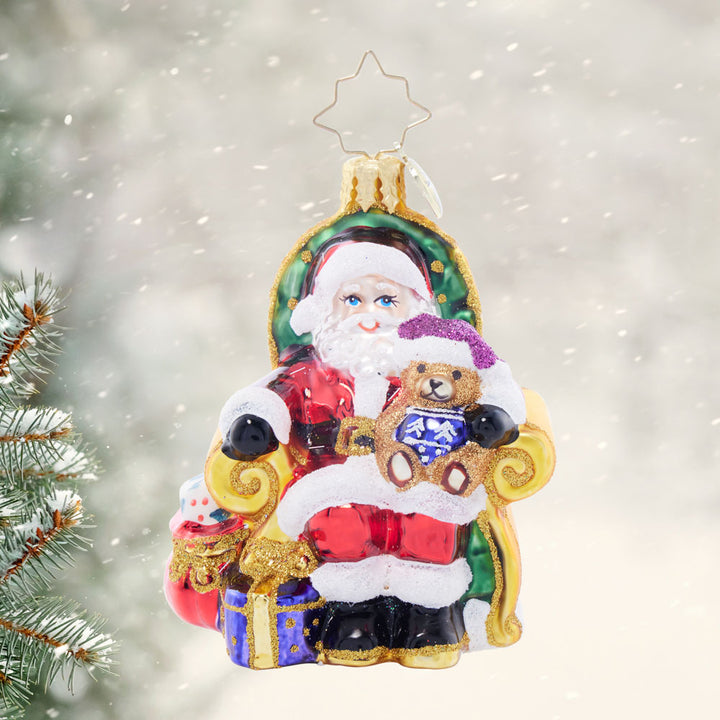 Front image - Strike A Pose Santa Gem - (Santa ornament)