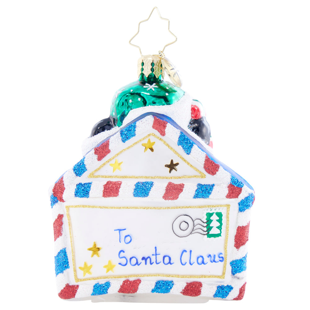 Back image - Penguin Delivery Gem - (Penguin ornament)