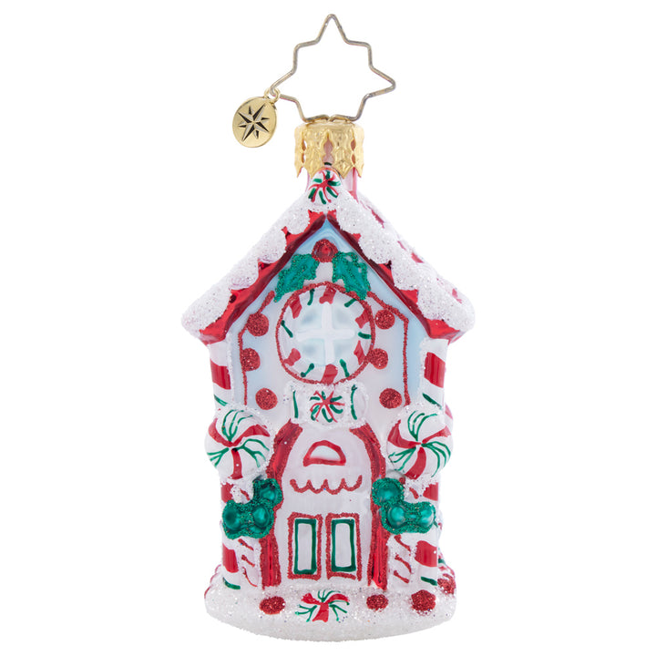 Front image - Candy Cane Chalet Gem - (House ornament)