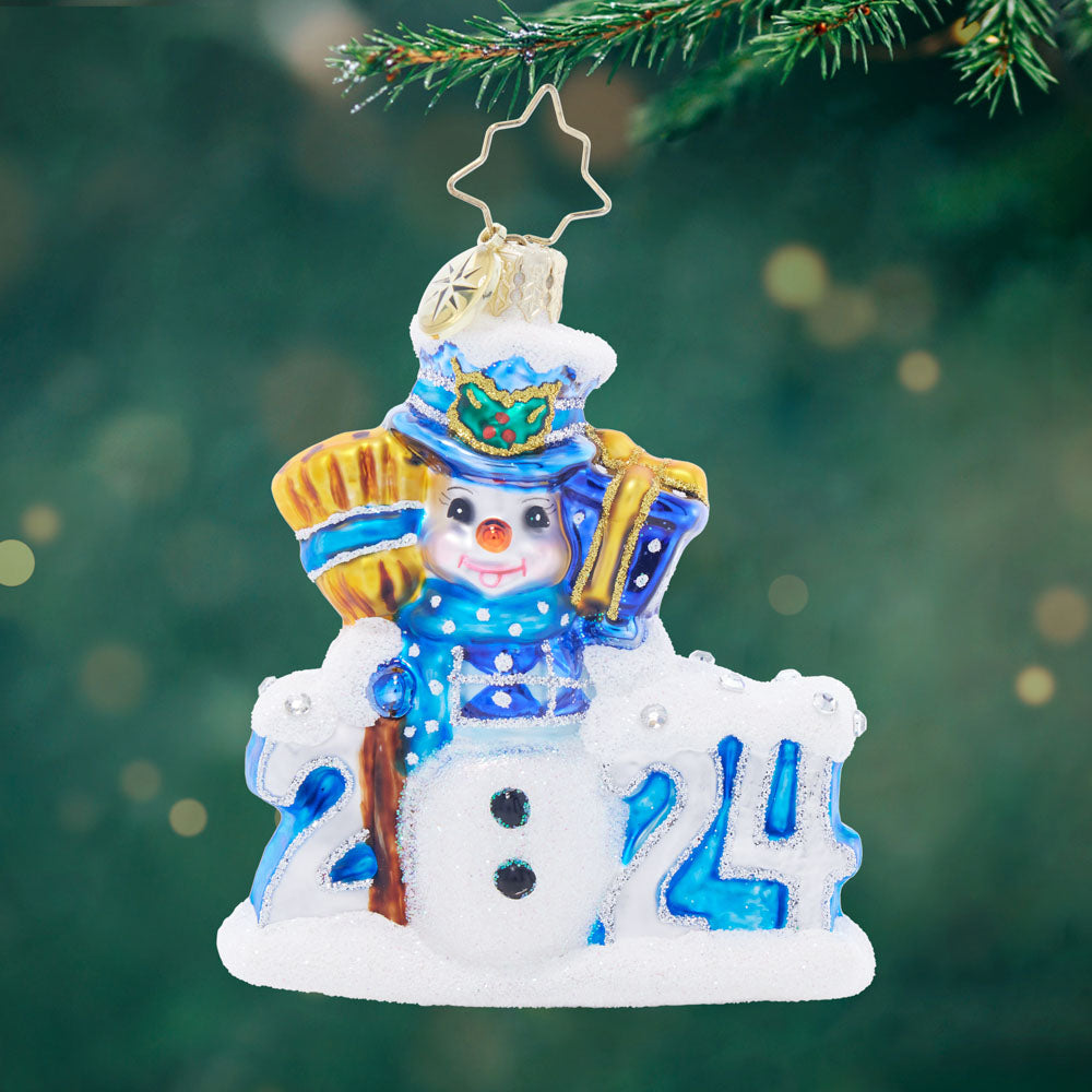 Front image - Coolest Year Yet 2024 Gem - (Dated Snowman ornament)