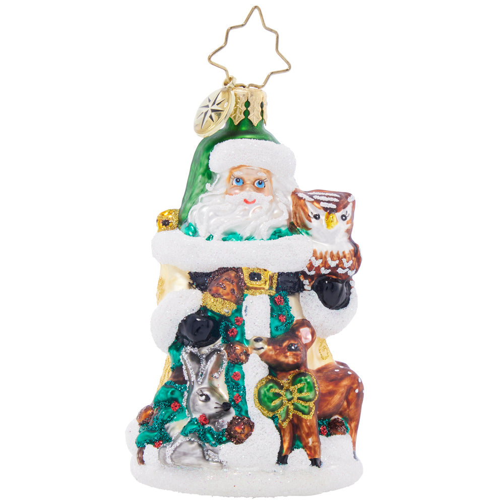 Front image - Woodland Friends Santa Gem - (Santa ornament)