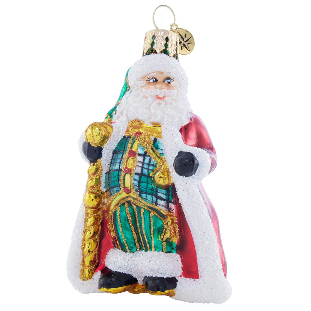 Front image - Clad In Plaid - (Santa ornament)
