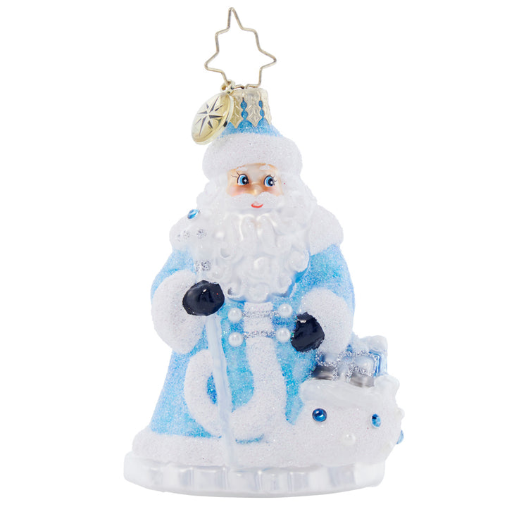 Front image - Frosty Father Christmas Gem - (Santa ornament)