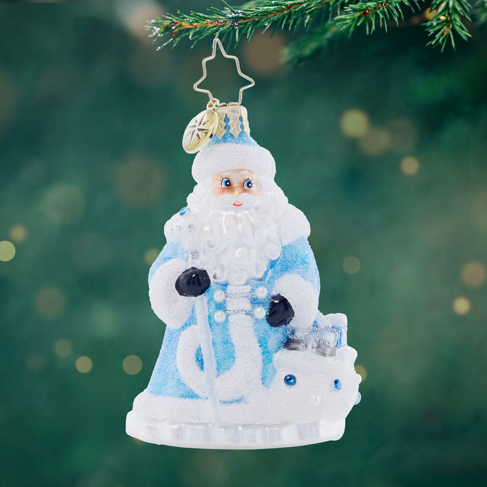 Front image - Frosty Father Christmas Gem - (Santa ornament)