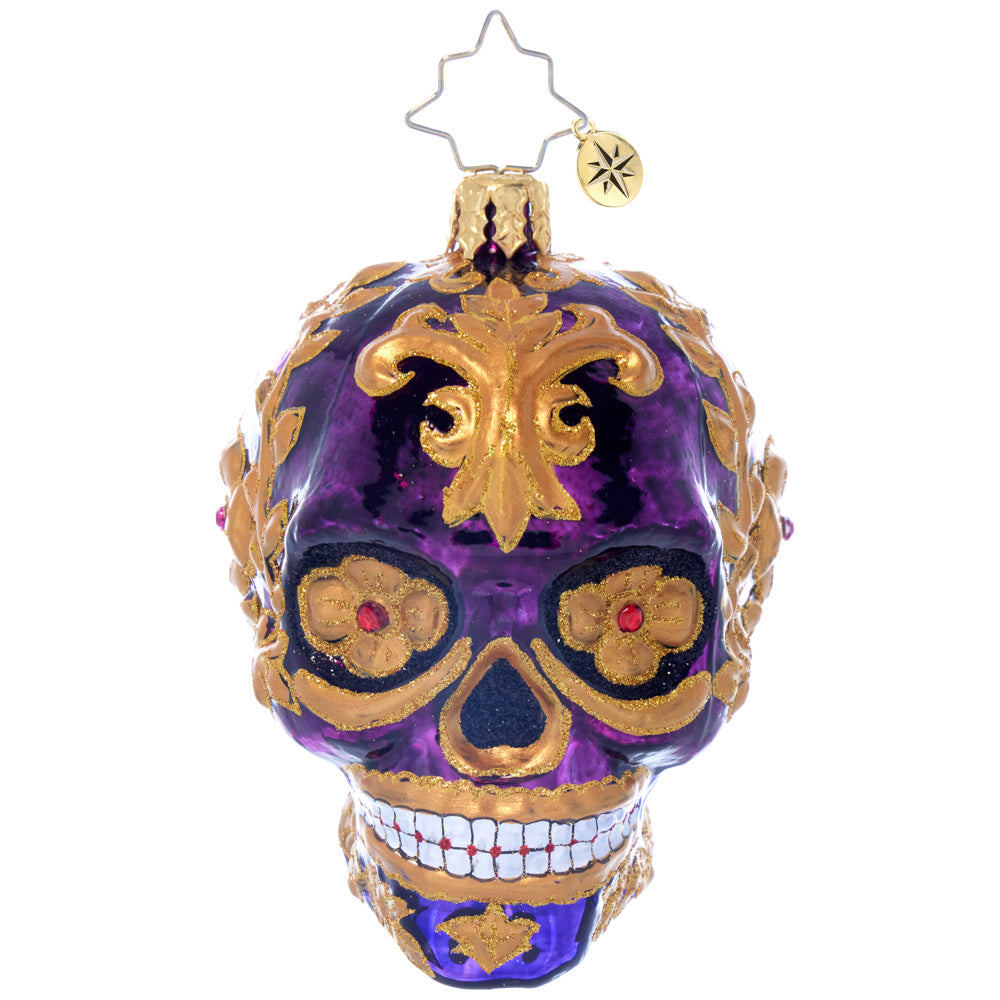 Front image - Festive Filigree Calavera Gem - (Skeleton ornament)