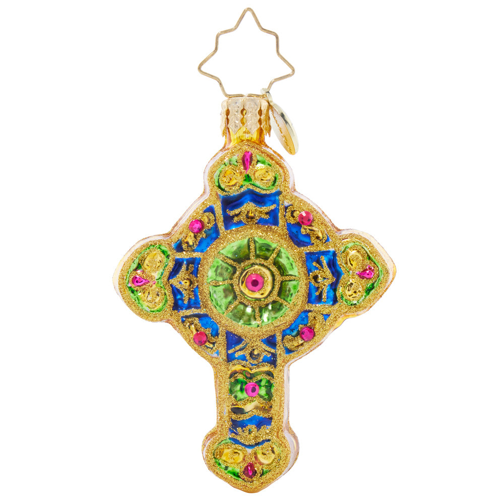 Back image - Brilliant Bejeweled Cross Gem - (Religious ornament)