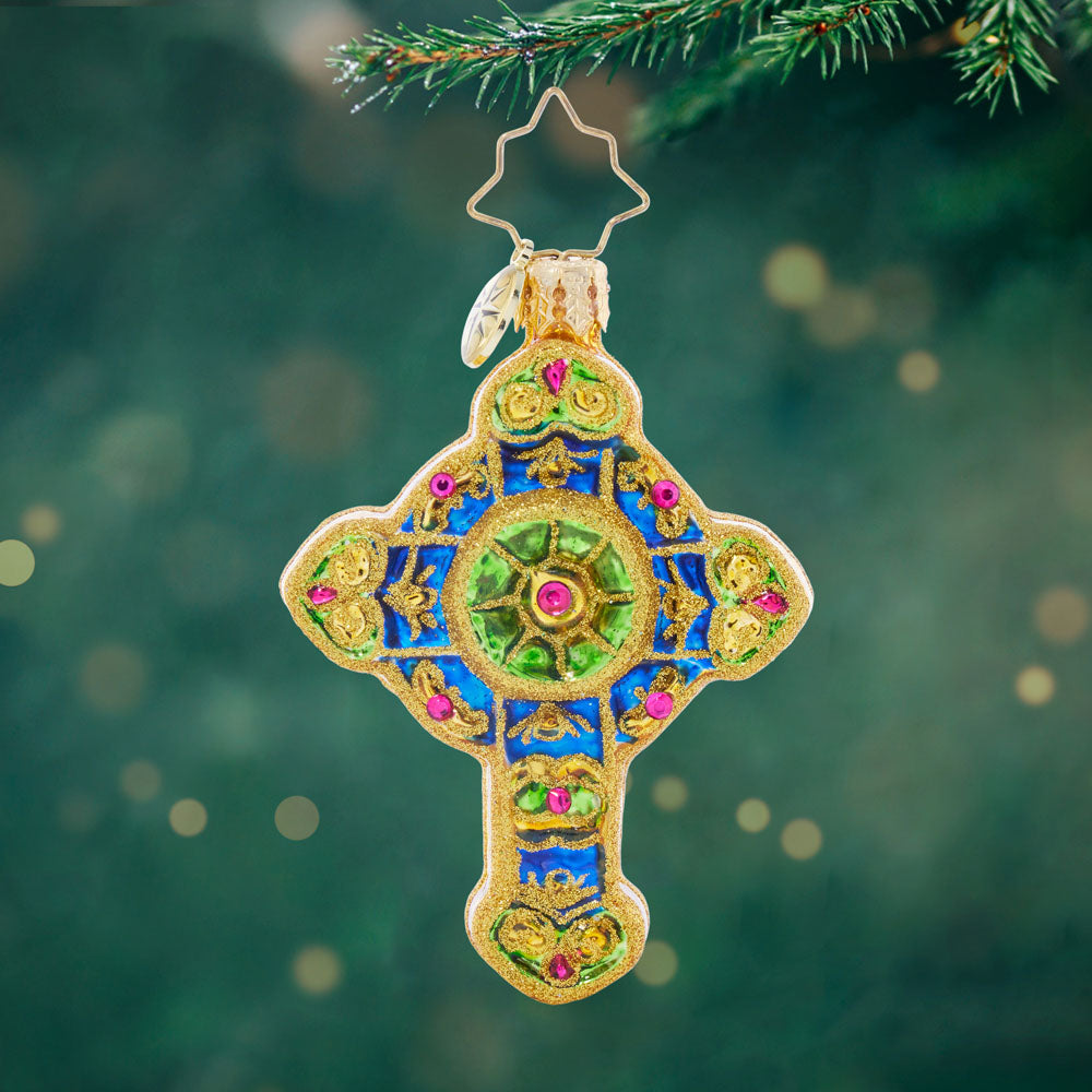 Front image - Brilliant Bejeweled Cross Gem - (Religious ornament)