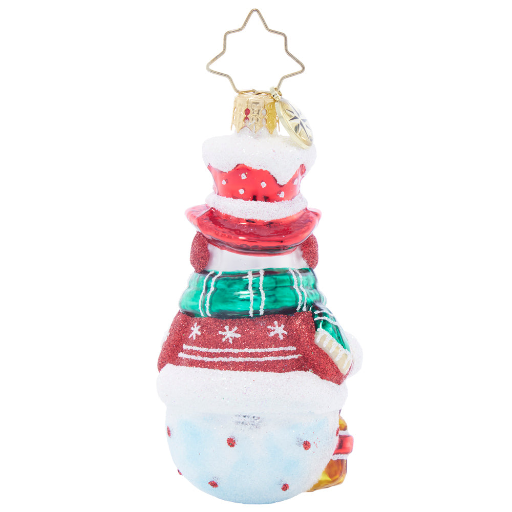 Back image - Christmas Joy Snowman Gem - (Snowman ornament)
