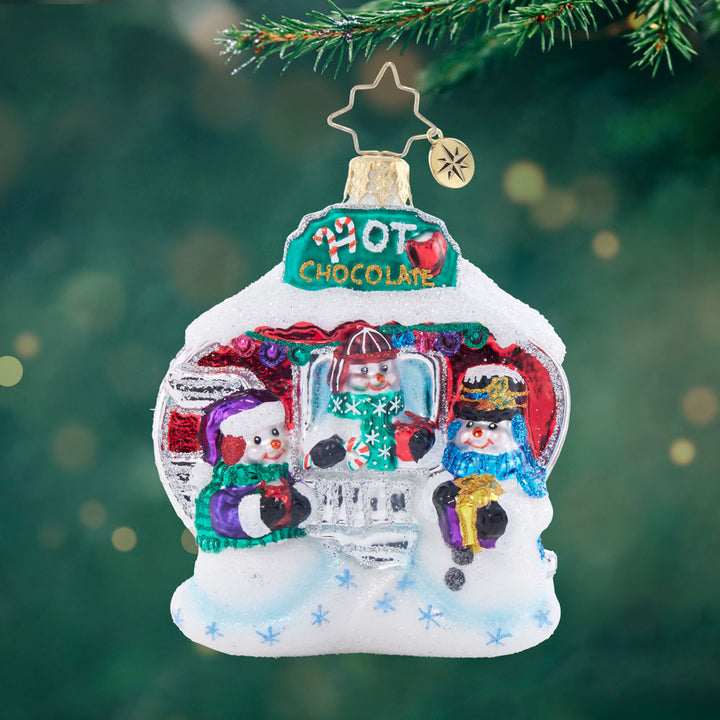 Front image - Cocoa In The Snow Gem - (Snowman ornament)