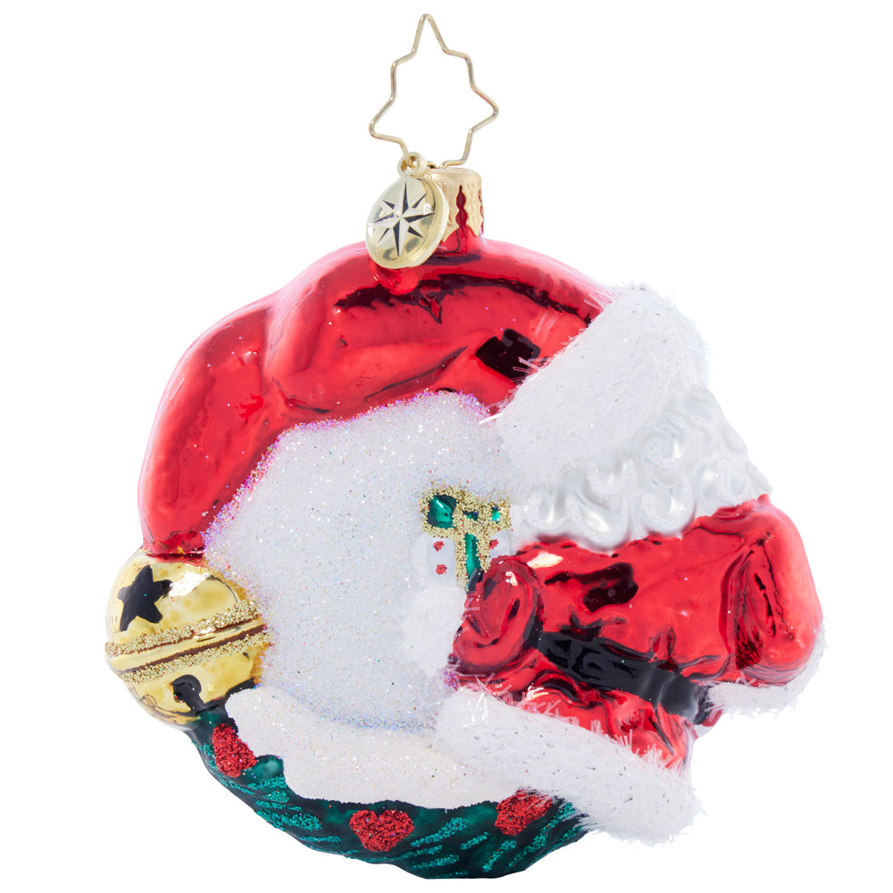 Back image - Christmas Wishes Santa Wreath Gem - (Santa ornament)