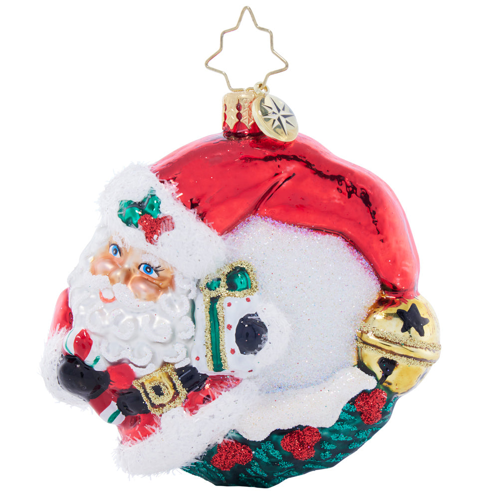 Front image - Christmas Wishes Santa Wreath Gem - (Santa ornament)