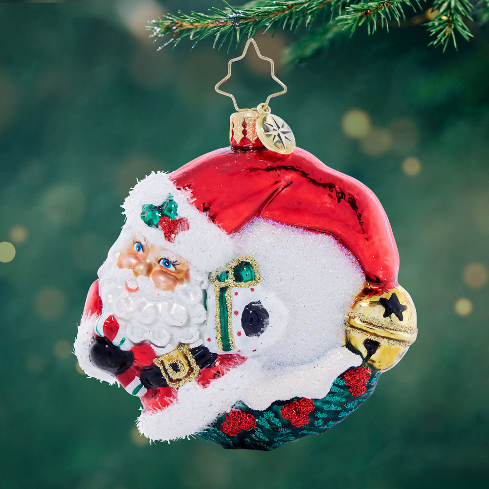 Front image - Christmas Wishes Santa Wreath Gem - (Santa ornament)
