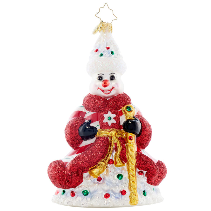 Front image - Peppermint Sparkle Snowman - (Snowman ornament)