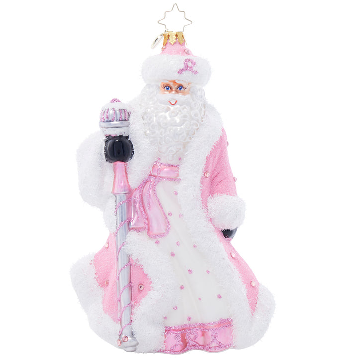 Front image - Santa's Pink Promise - (Santa ornament)