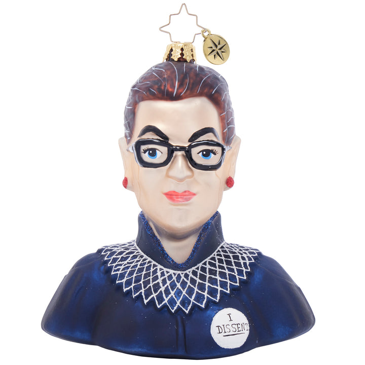 Front image - I Dissent - (Ruth Bader Ginsburg ornament)