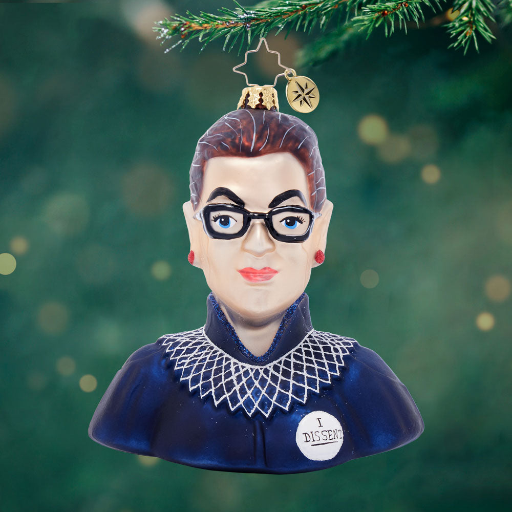 Front image - I Dissent - (Ruth Bader Ginsburg ornament)