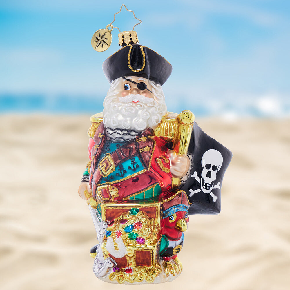 Front image - Swashbuckler Santa - (Pirate Santa ornament)