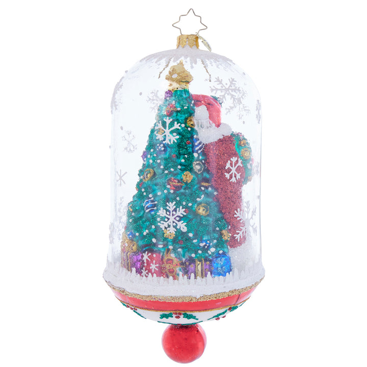 Back image - Holly Holiday Dome Santa - (Holiday scene ornament)