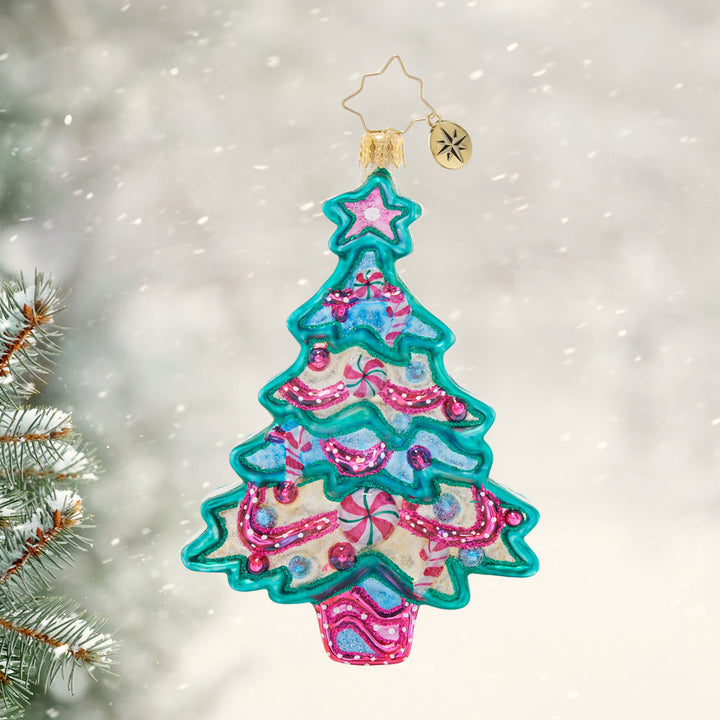Front image - Frosted Holiday Fir - (Christmas tree ornament)