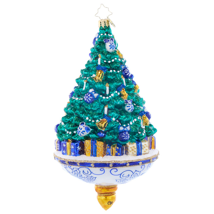 Back image - Chinoiserie Spruce - (Christmas Tree ornament)