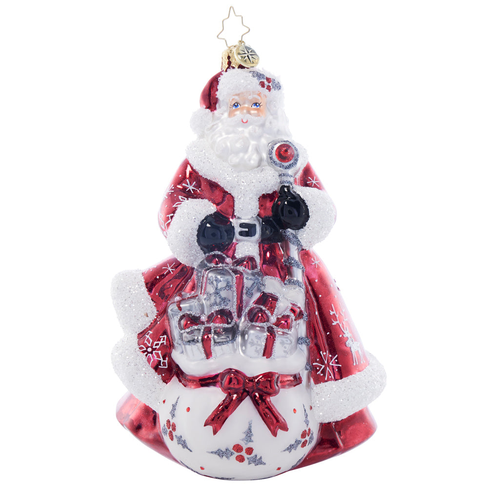 Front image - Frosty Fawn Santa - (Santa ornament)