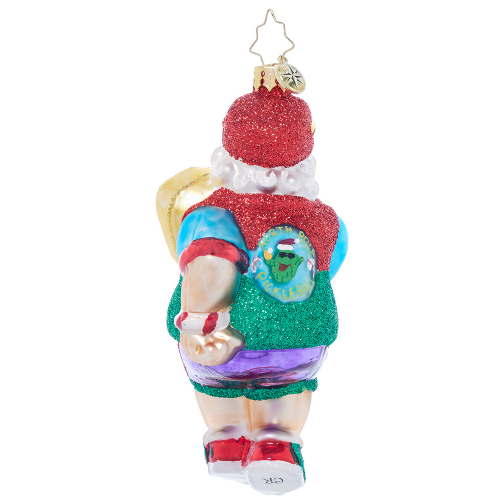 Back image - Pickleball Pro Santa - (Pickleball Santa ornament)