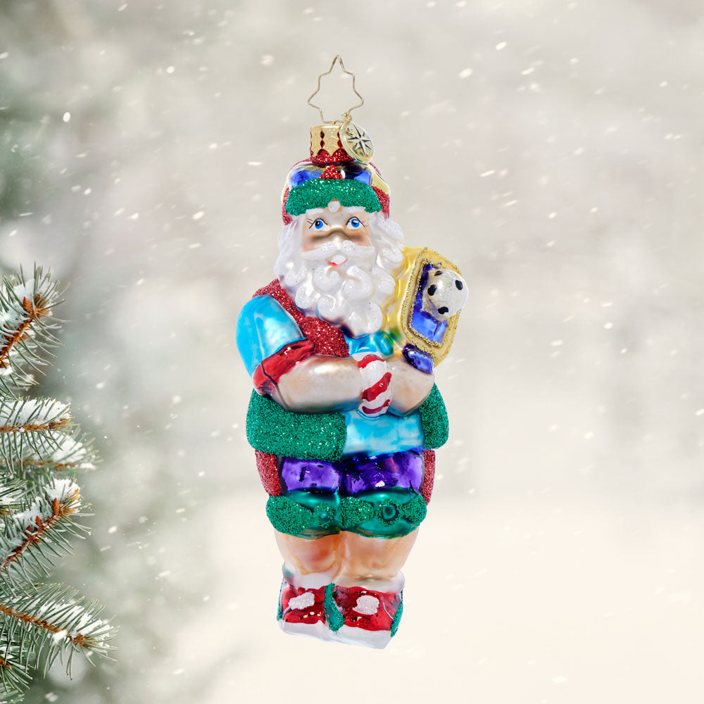 Front image - Pickleball Pro Santa - (Pickleball Santa ornament)
