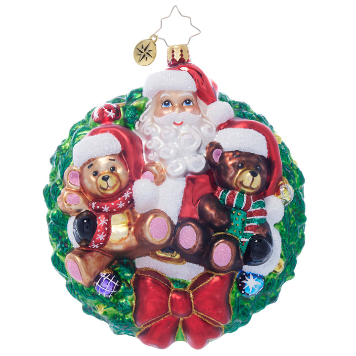 Front image - Wreath of Forever Love - Dave Thomas Adoption 2024 - (Santa in wreath ornament)