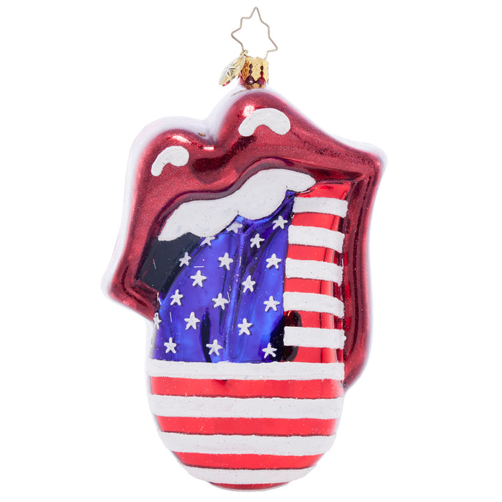 Front image - Rolling Stones Tongue In Stars and Stripes - (The Rolling Stones ornament)
