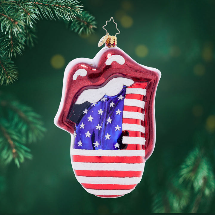 Front image - Rolling Stones Tongue In Stars and Stripes - (The Rolling Stones ornament)