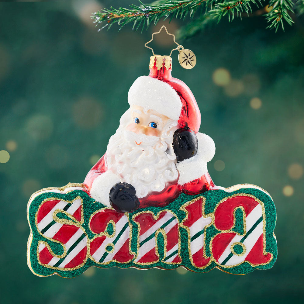 Front image - What's in A Name Santa? - (Santa ornament)