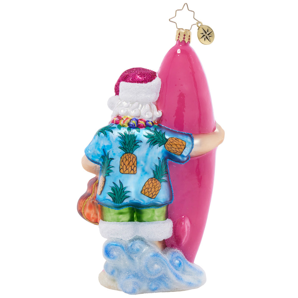 Back image - 2024 Island Breeze Kris Kringle - (Dated beach theme Santa ornament)