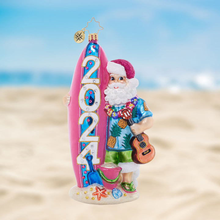 Front image - 2024 Island Breeze Kris Kringle - (Dated beach theme Santa ornament)