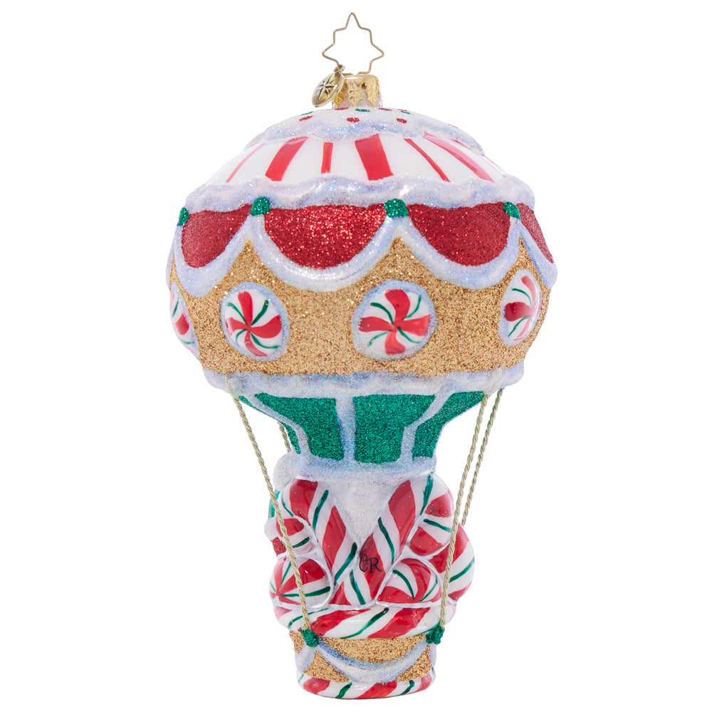 Back image - Peppermint Pilot - (Santa in hot air balloon ornament)