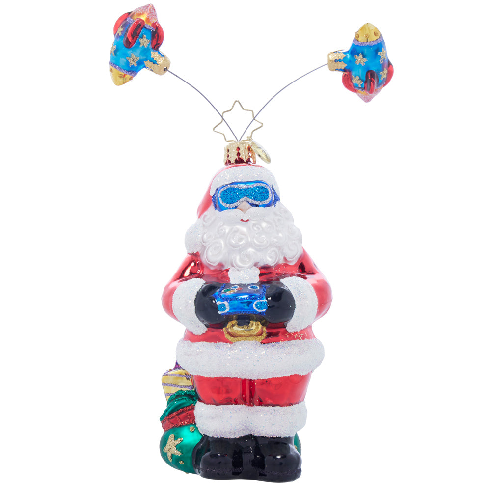 Front image - Virtual Voyage Santa - (Video game Santa ornament)