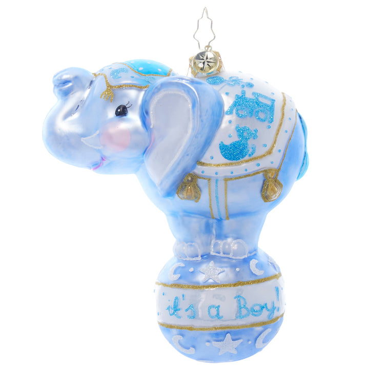 Front image - Balancing Baby Boy - (Baby boy ornament)