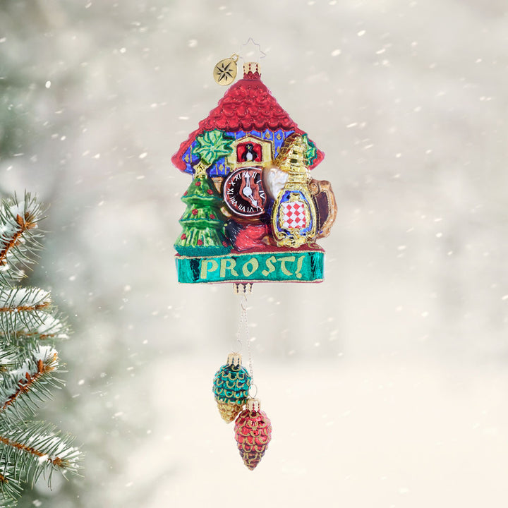 Front image - Bavarian Holiday Chime - (Clock ornament)